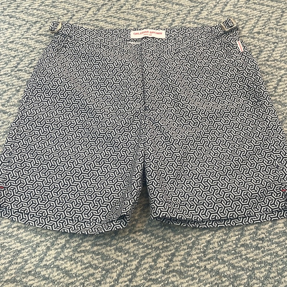 ORLEBAR BROWN men’s swim bathingsuit. Navy and White. Size 28 S. Snap and zipper